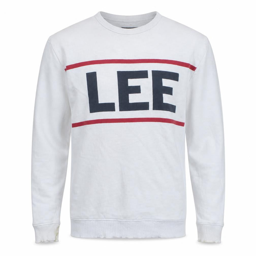 Lee Men's White Logo Graphic Pullover Sweatshirt Size M