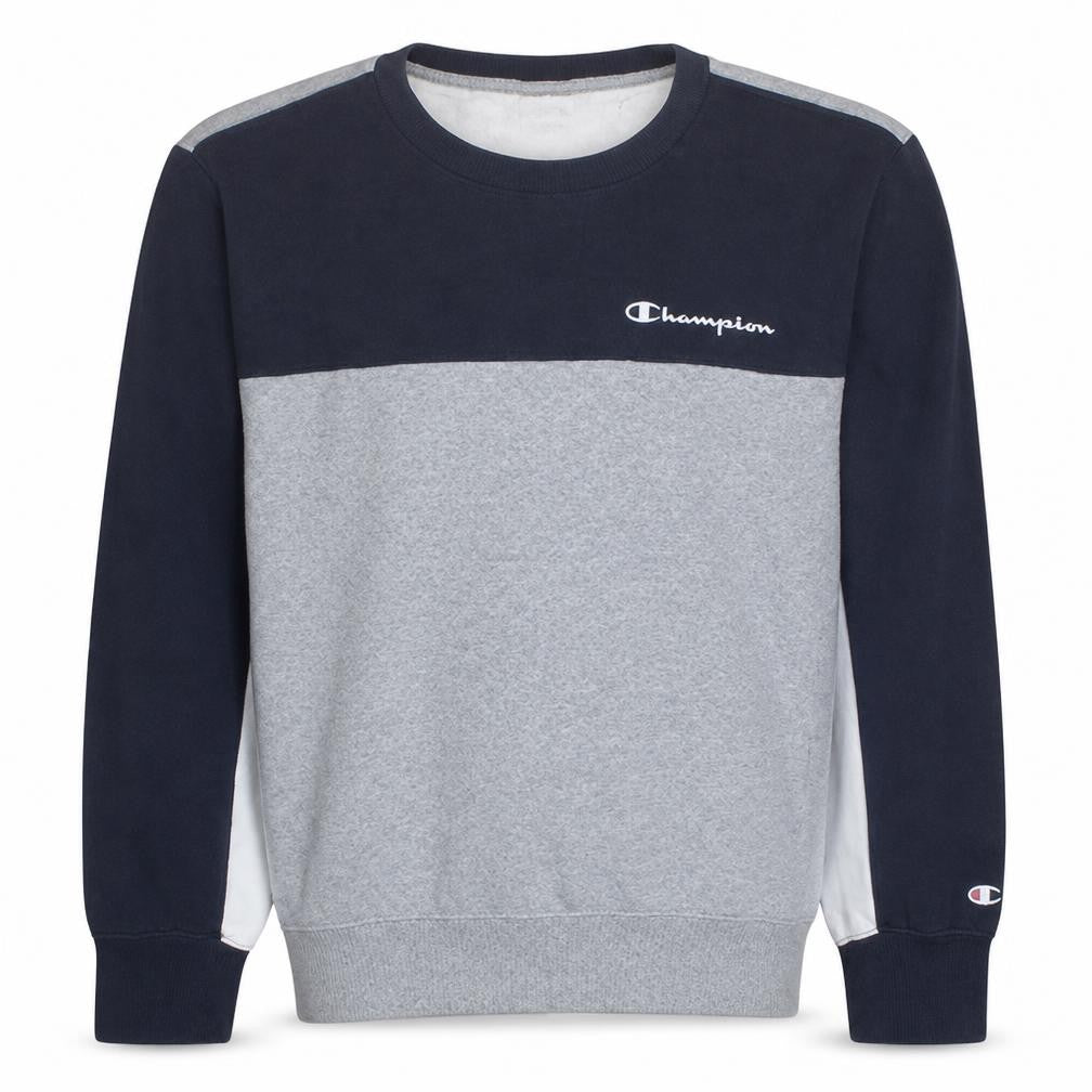 Champion Men's Grey & Navy Crew Neck Sweatshirt Medium Classic Fit