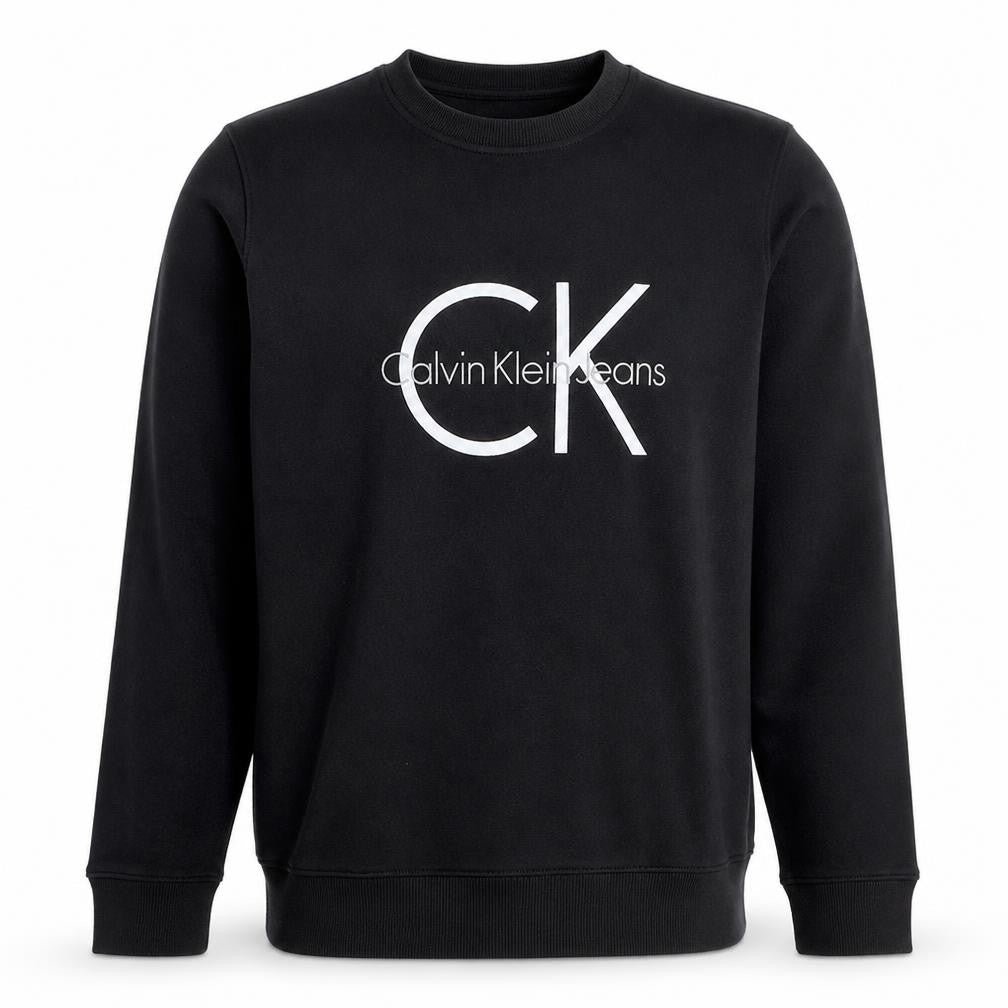 Calvin Klein Jeans Men's Black Cotton Crew Neck Sweatshirt M