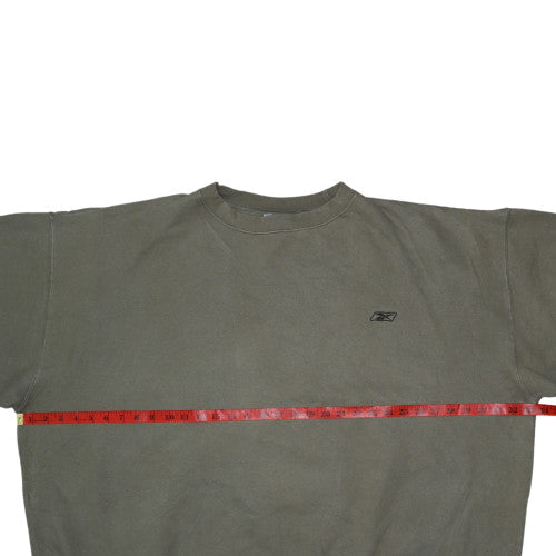 Reebok Mens Khaki Green Crew Neck Sweatshirt 2XL Classic Fit