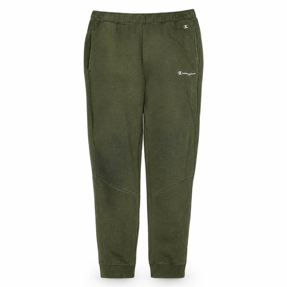 Champion Men Green M Jogger Sweatpants Fleece Elastic Waist Tapered