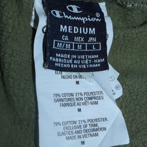 Champion Men Green M Jogger Sweatpants Fleece Elastic Waist Tapered