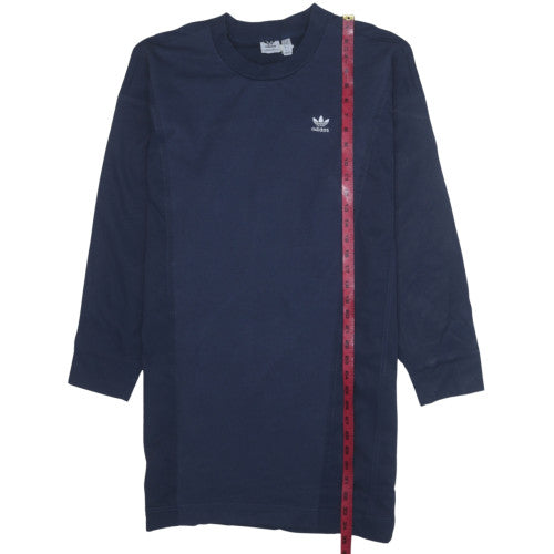 Adidas Womens Navy Blue Long Sleeve Pullover Sweatshirt Size 14