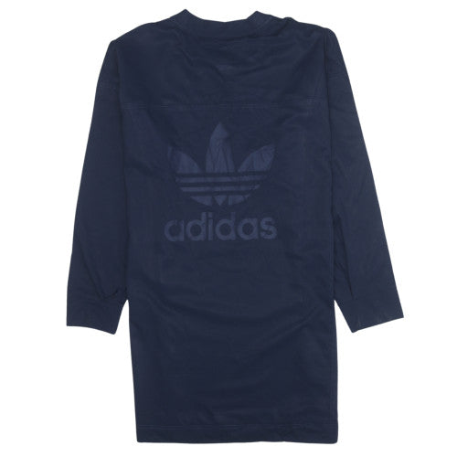 Adidas Womens Navy Blue Long Sleeve Pullover Sweatshirt Size 14