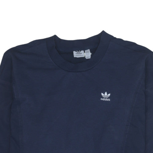 Adidas Womens Navy Blue Long Sleeve Pullover Sweatshirt Size 14