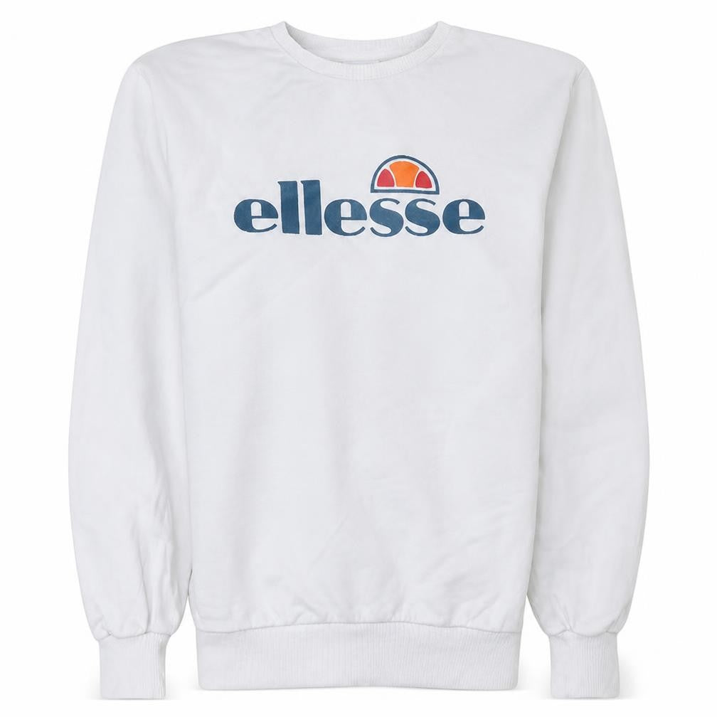 Ellesse Men's White Crew Neck Logo Sweatshirt Size M