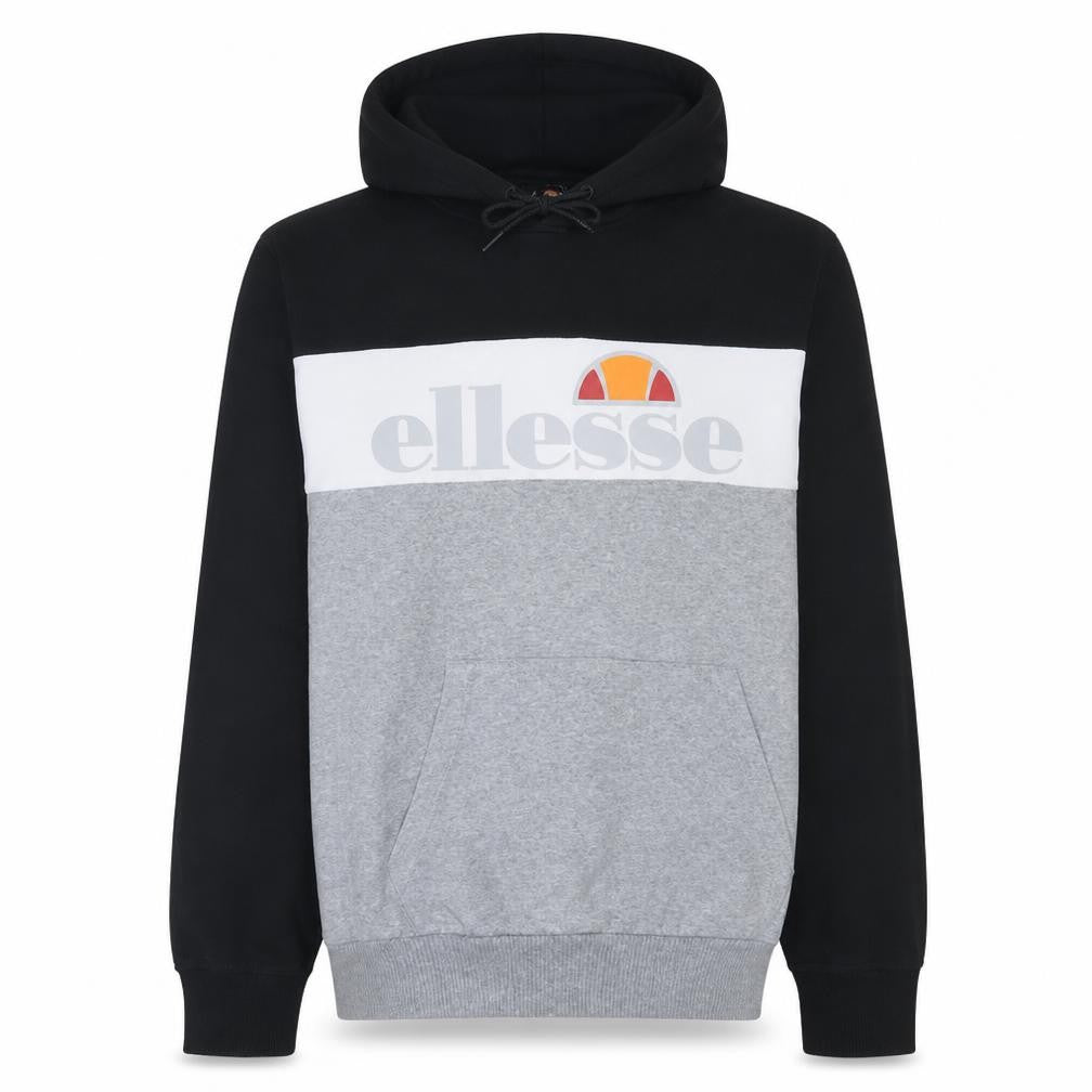 Ellesse Mens Grey Black Pullover Hoodie L Logo Sportswear