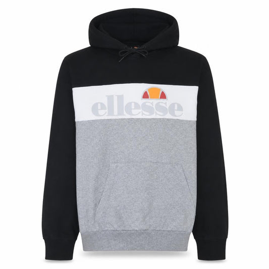 Ellesse Mens Grey Black Pullover Hoodie L Logo Sportswear