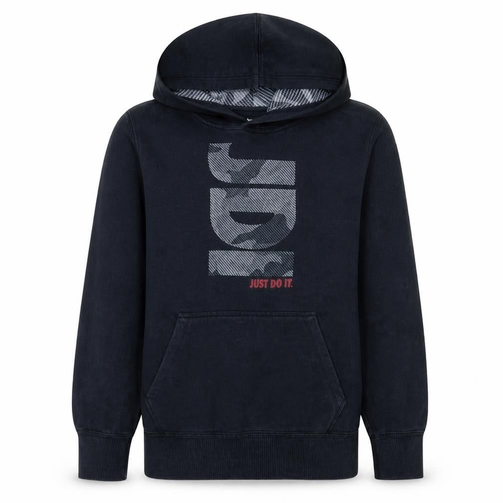 Nike Boys Black Hoodie 12-13 Years Pullover Graphic Print Lined