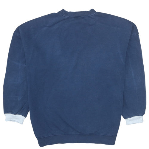 Adidas Mens Blue Crew Neck Pullover Sweatshirt Size M Sports Fleece