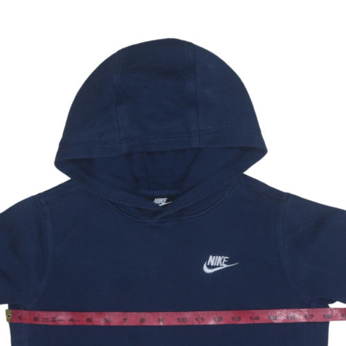 Nike Boys Navy Blue Pullover Hoodie Size L 147-158cm Cotton Blend
