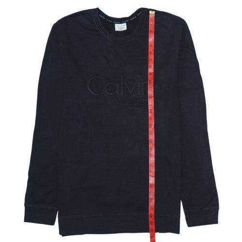 Calvin Klein Mens Black XL Crew Neck Logo Sweatshirt