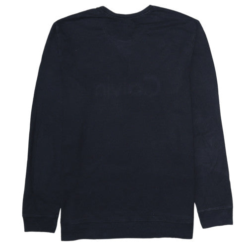 Calvin Klein Mens Black XL Crew Neck Logo Sweatshirt