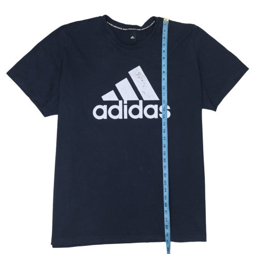 Adidas Men's Navy Blue Short Sleeve Sports Logo T-Shirt M