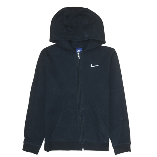 Nike Boys Black Full Zip Hoodie XL 13-15 Years Fleece Lined Casual