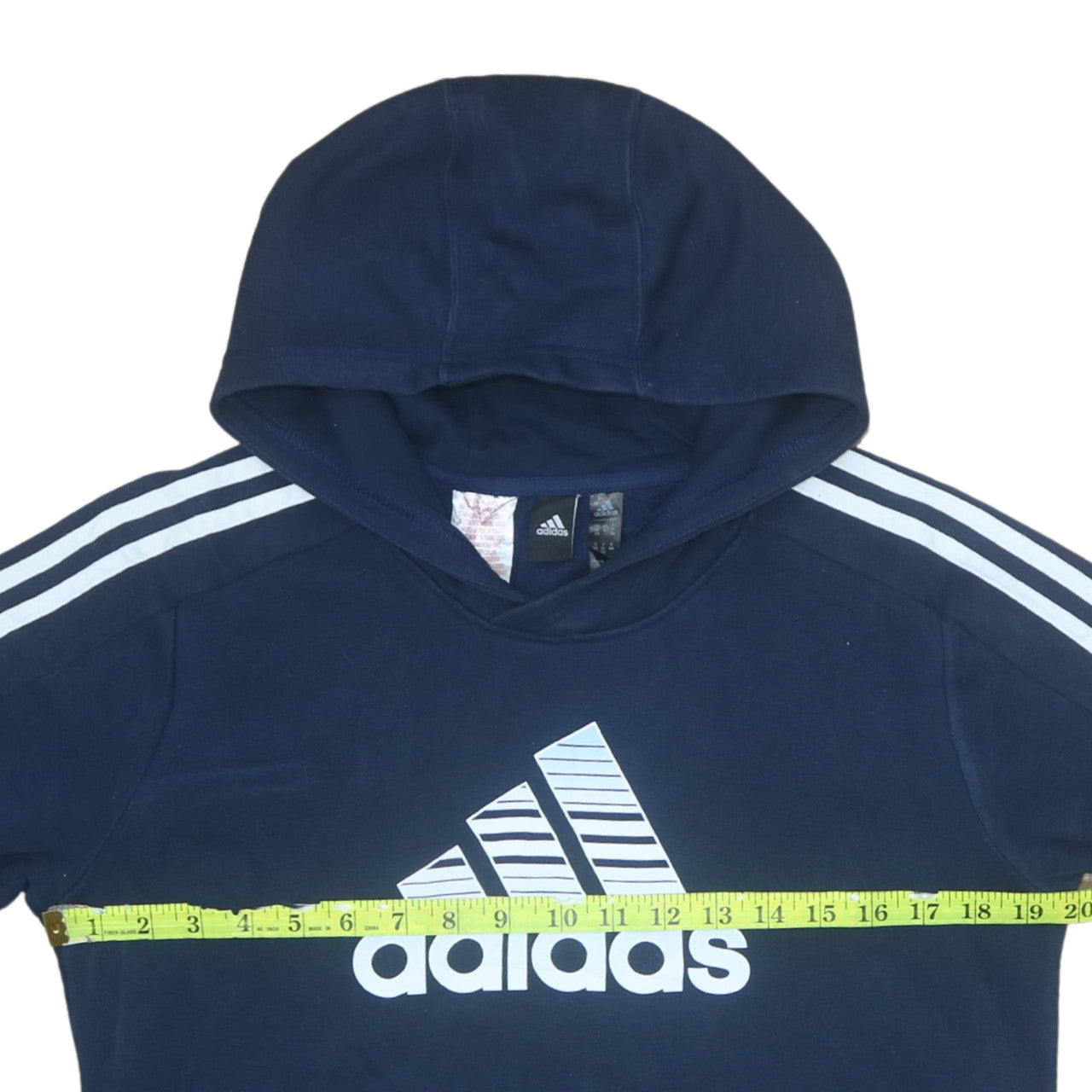 Adidas Boys Navy Blue Pullover Hoodie 13-14 Years Cotton Blend