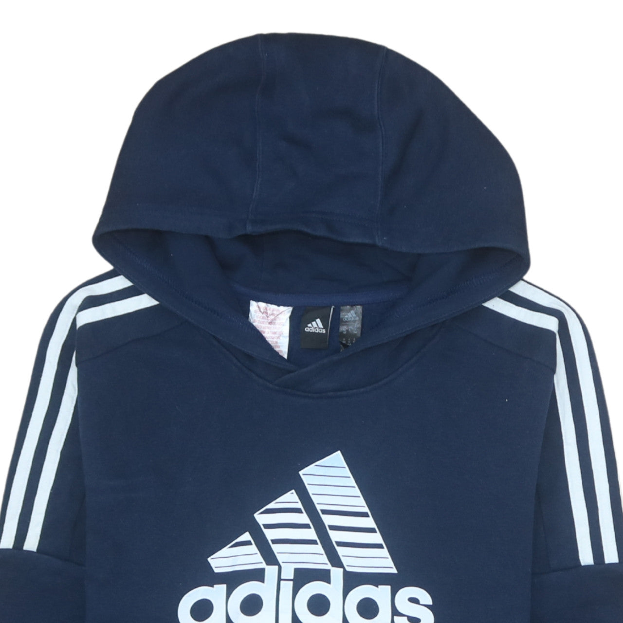 Adidas Boys Navy Blue Pullover Hoodie 13-14 Years Cotton Blend