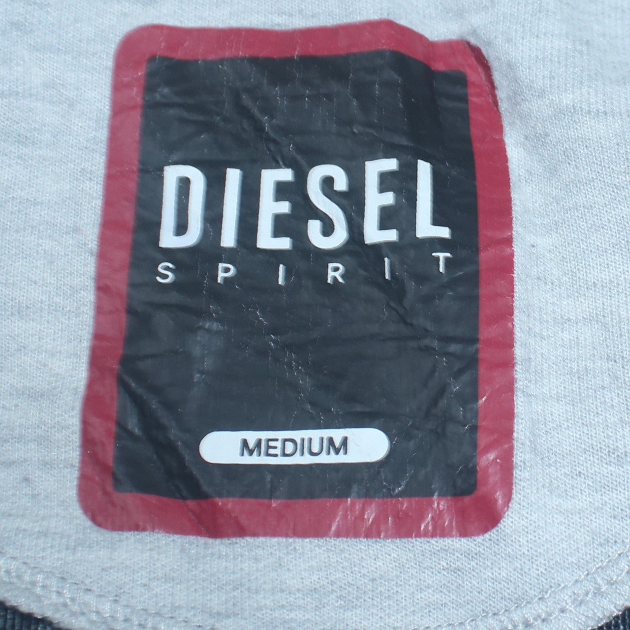 Diesel Mens Grey Full Zip Hoodie Medium Logo Hooded Sweatshirt