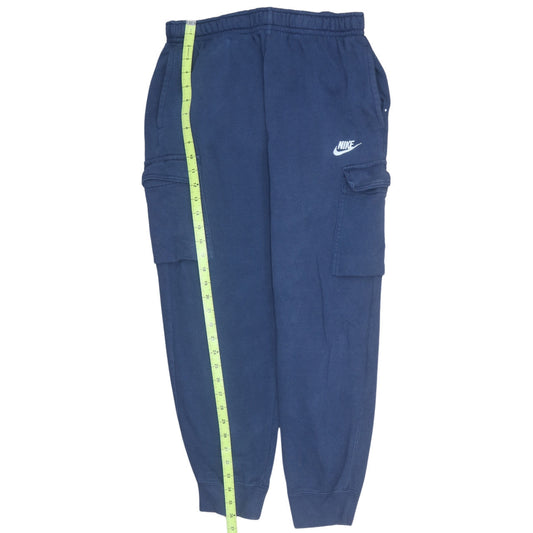 Nike Men's Blue Cargo Fleece Jogger Trousers Size M