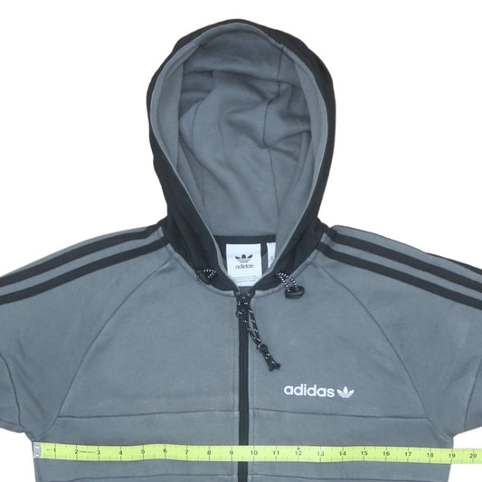 Adidas Men’s Grey Full Zip Hoodie XS Regular Fit Sportswear