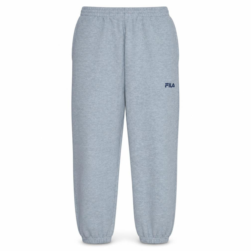 Front view of Fila Men's Grey Regular Fit Sweatpants M Casual Fleece Joggers