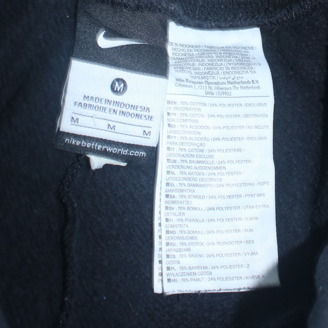 Nike Mens Black Fleece Sweatpants M Regular Fit Drawstring Joggers
