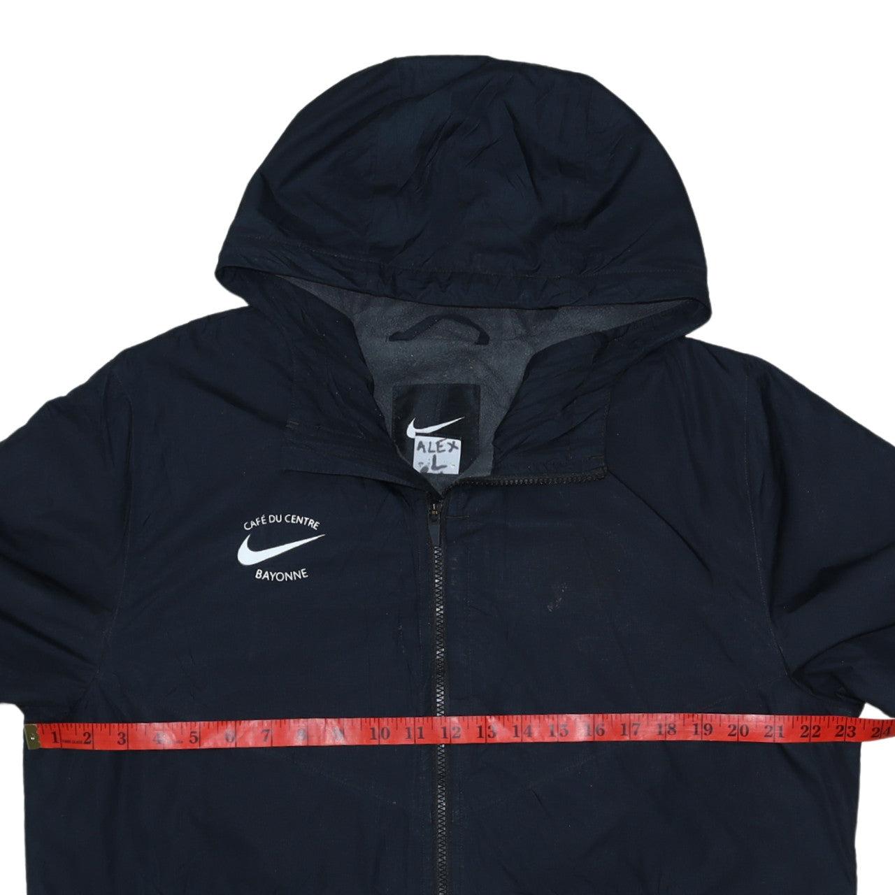 Nike Men's Blue L Hooded Windbreaker Jacket Full Zip Polyester