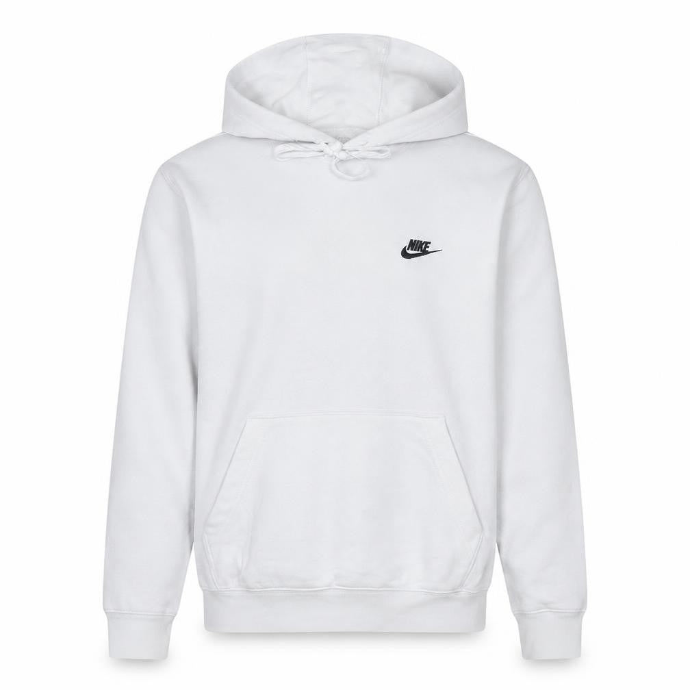 Nike Men's White Pullover Hoodie Medium Fleece Regular Fit