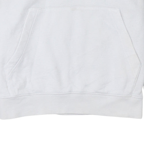 Nike Men's White Pullover Hoodie Medium Fleece Regular Fit