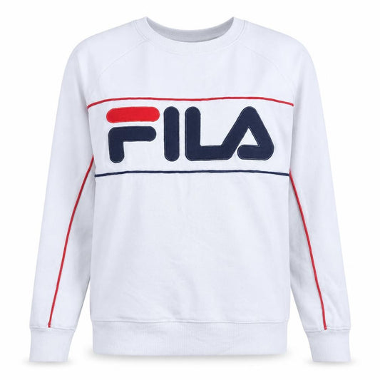 Fila Women's White Crew Neck Pullover Sweatshirt Size 10 Cotton Blend