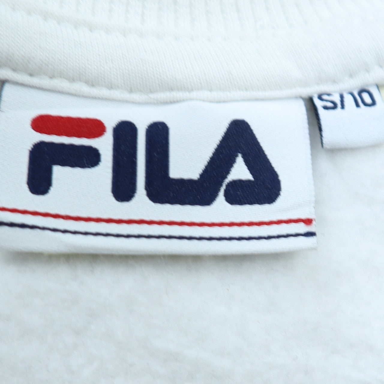 Fila Women's White Crew Neck Pullover Sweatshirt Size 10 Cotton Blend