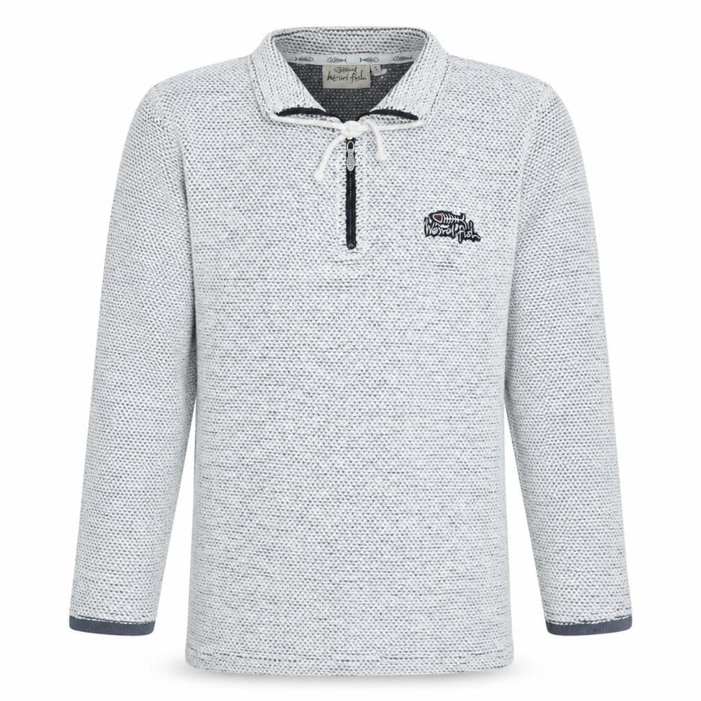 Weird Fish Men’s Grey Knit Henley Sweatshirt Size S