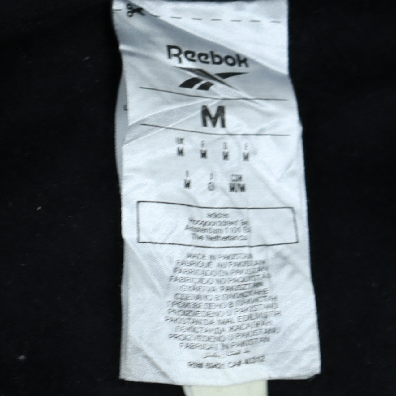 Reebok Mens Black Pullover Sweatshirt M Crew Neck Fleece