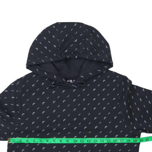 Fila Men's Black XS Pullover Hoodie with Logo Print