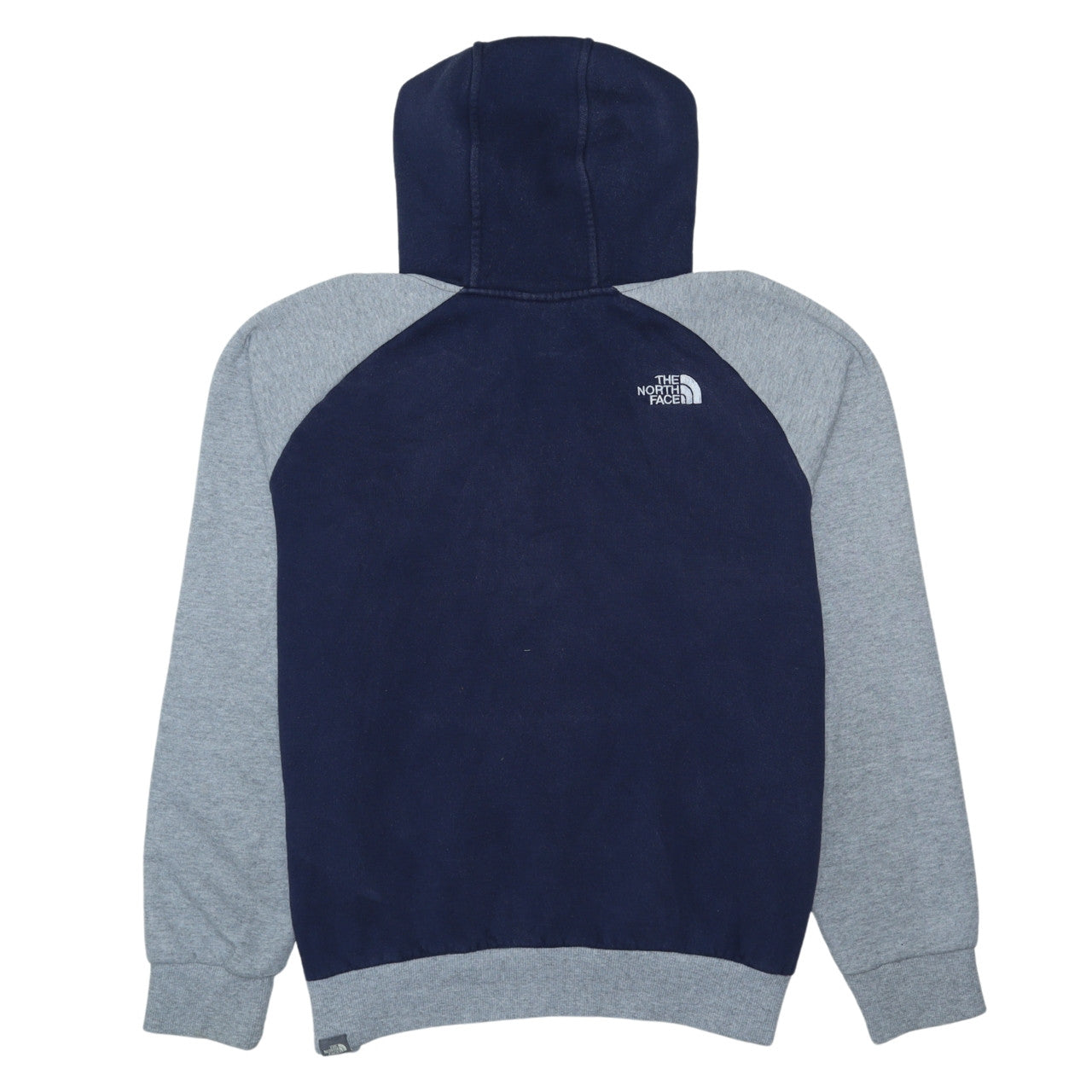 The North Face Mens Blue Pullover Hoodie Size L Fleece Cotton Blend