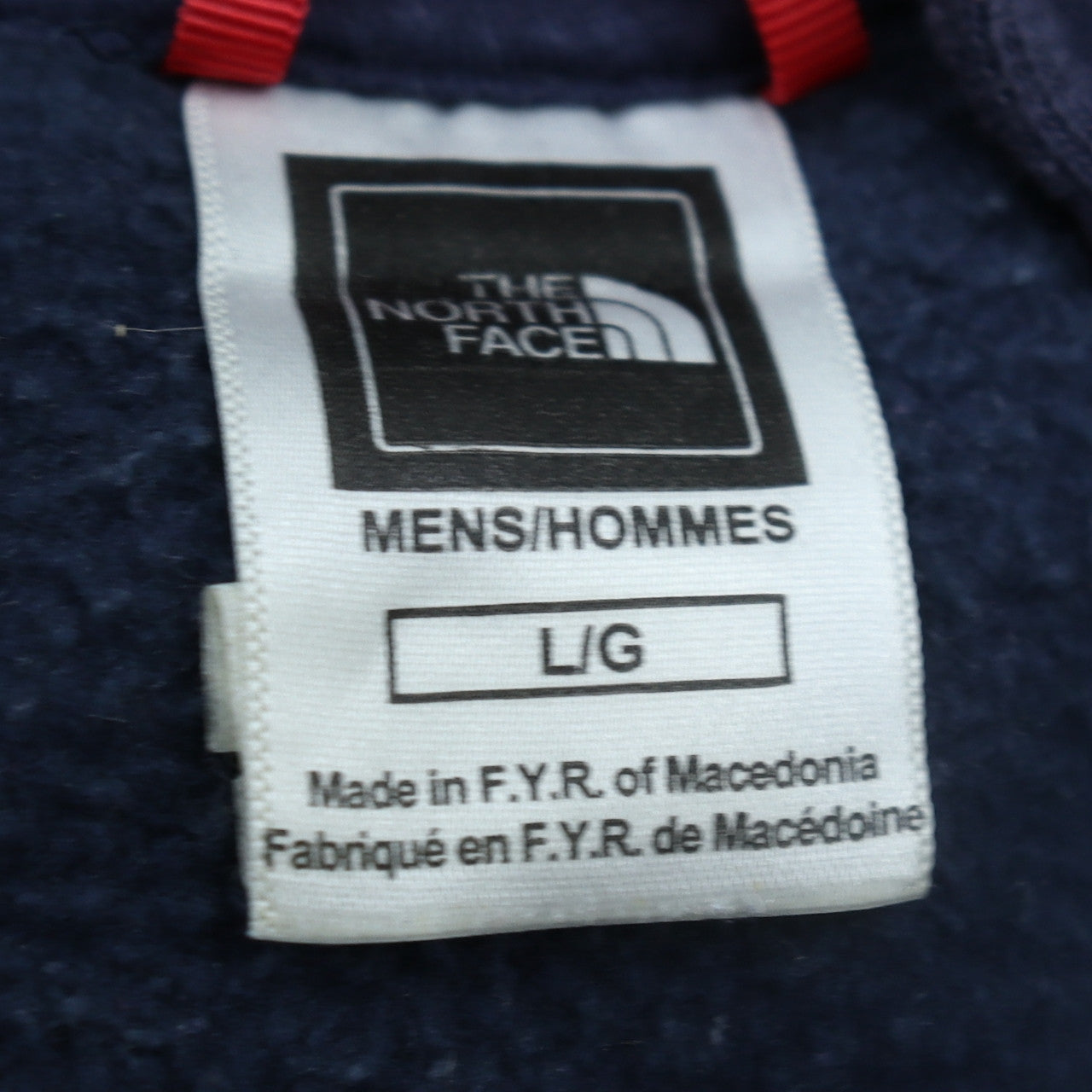 The North Face Mens Blue Pullover Hoodie Size L Fleece Cotton Blend
