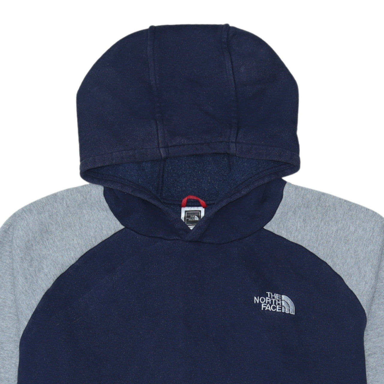 The North Face Mens Blue Pullover Hoodie Size L Fleece Cotton Blend