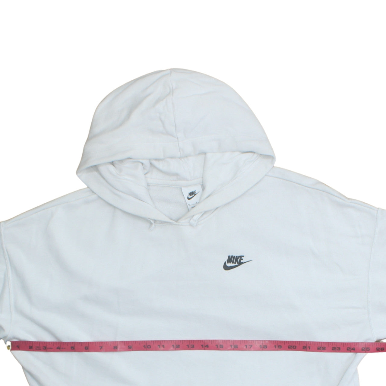 Nike Women's White Pullover Hoodie Medium Cotton Blend Logo Sweatshirt