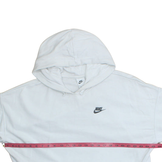 Nike Women's White Pullover Hoodie Medium Cotton Blend Logo Sweatshirt