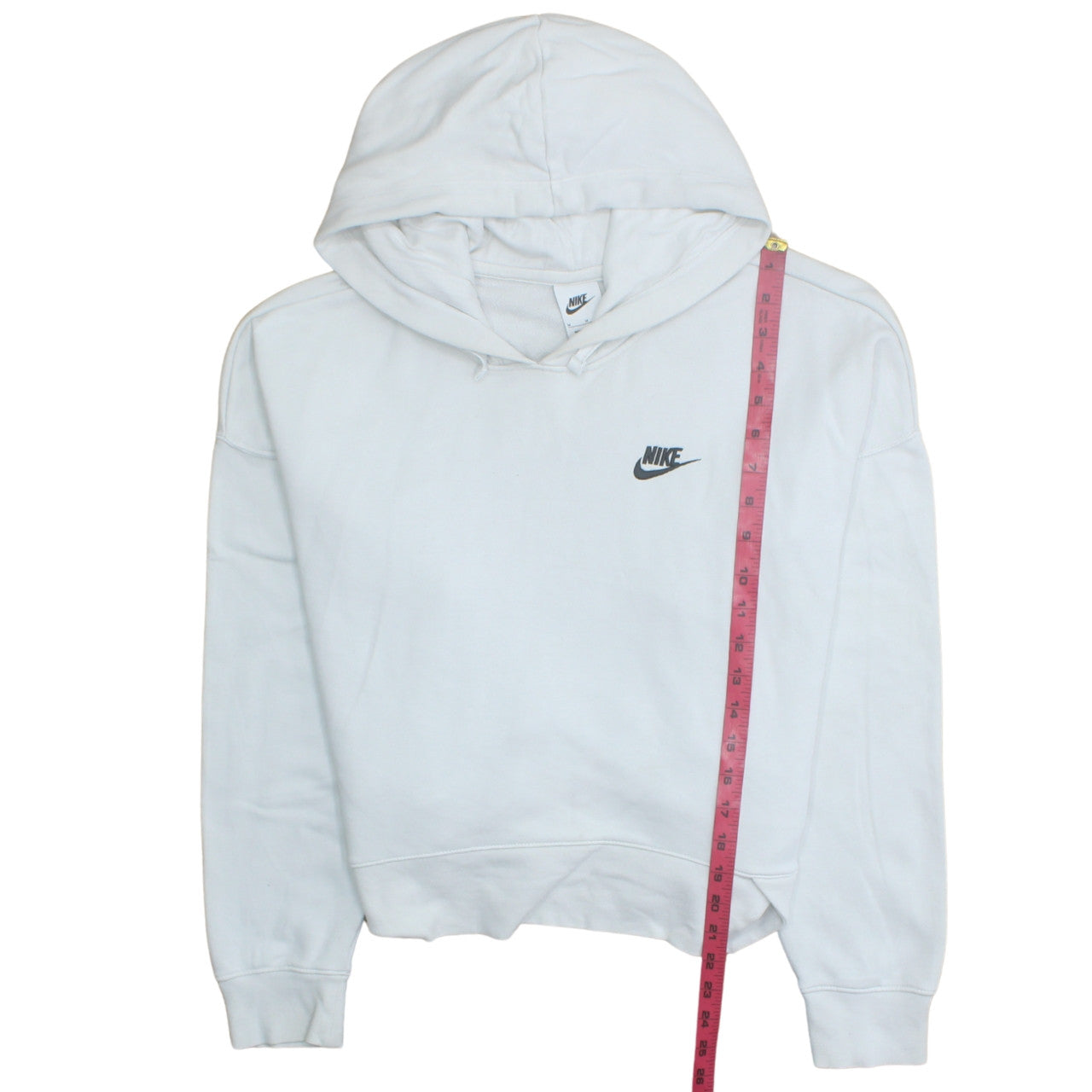 Nike Women's White Pullover Hoodie Medium Cotton Blend Logo Sweatshirt