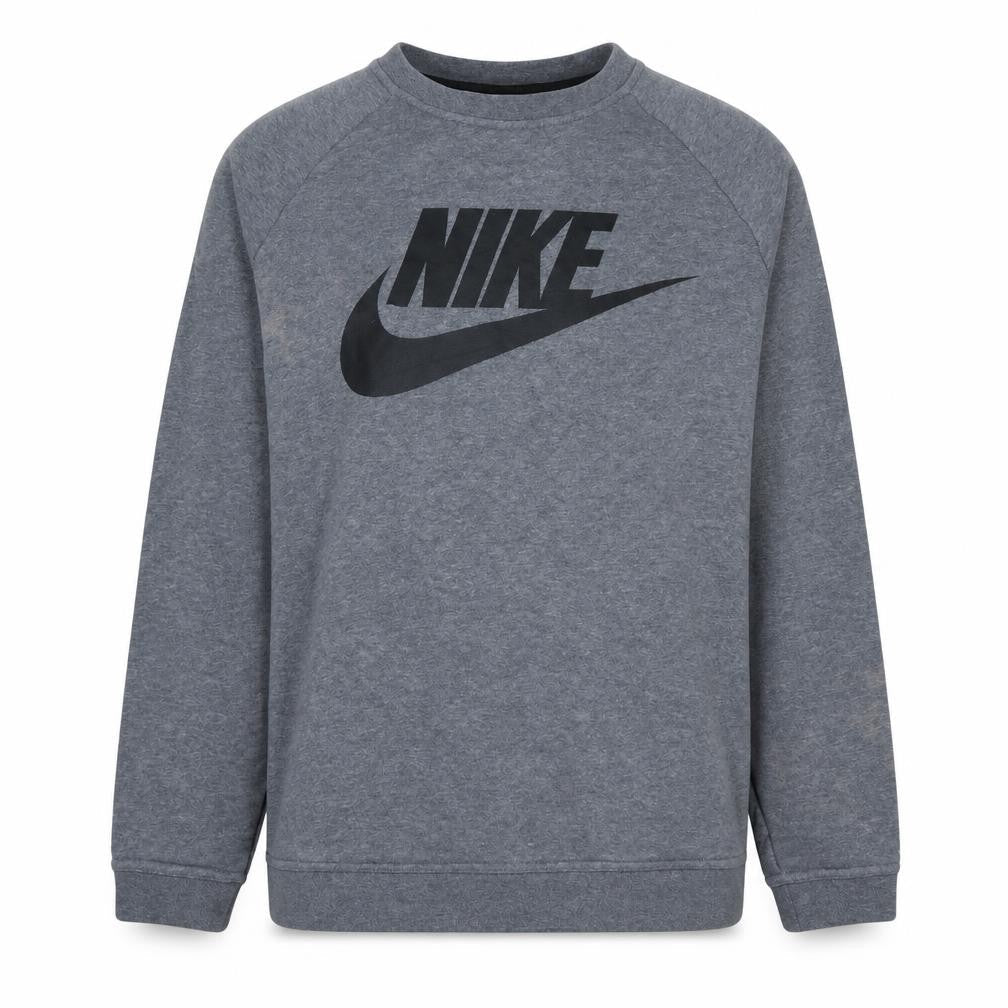 Nike Men’s Grey Pullover Sweatshirt L Logo Crew Neck Sports