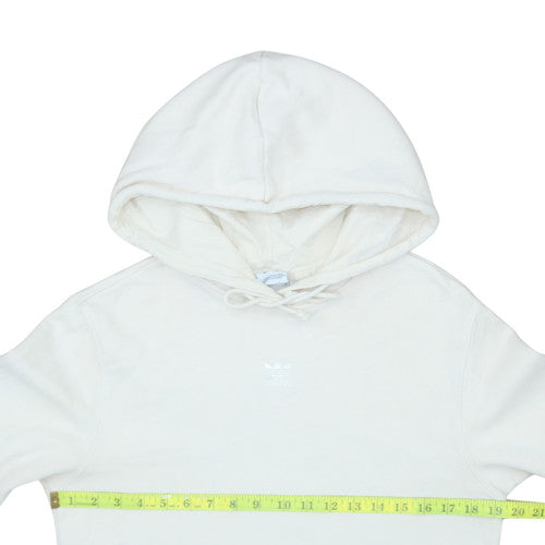 Adidas Womens Ivory Hoodie Size 8 Pullover Cotton Blend Casual