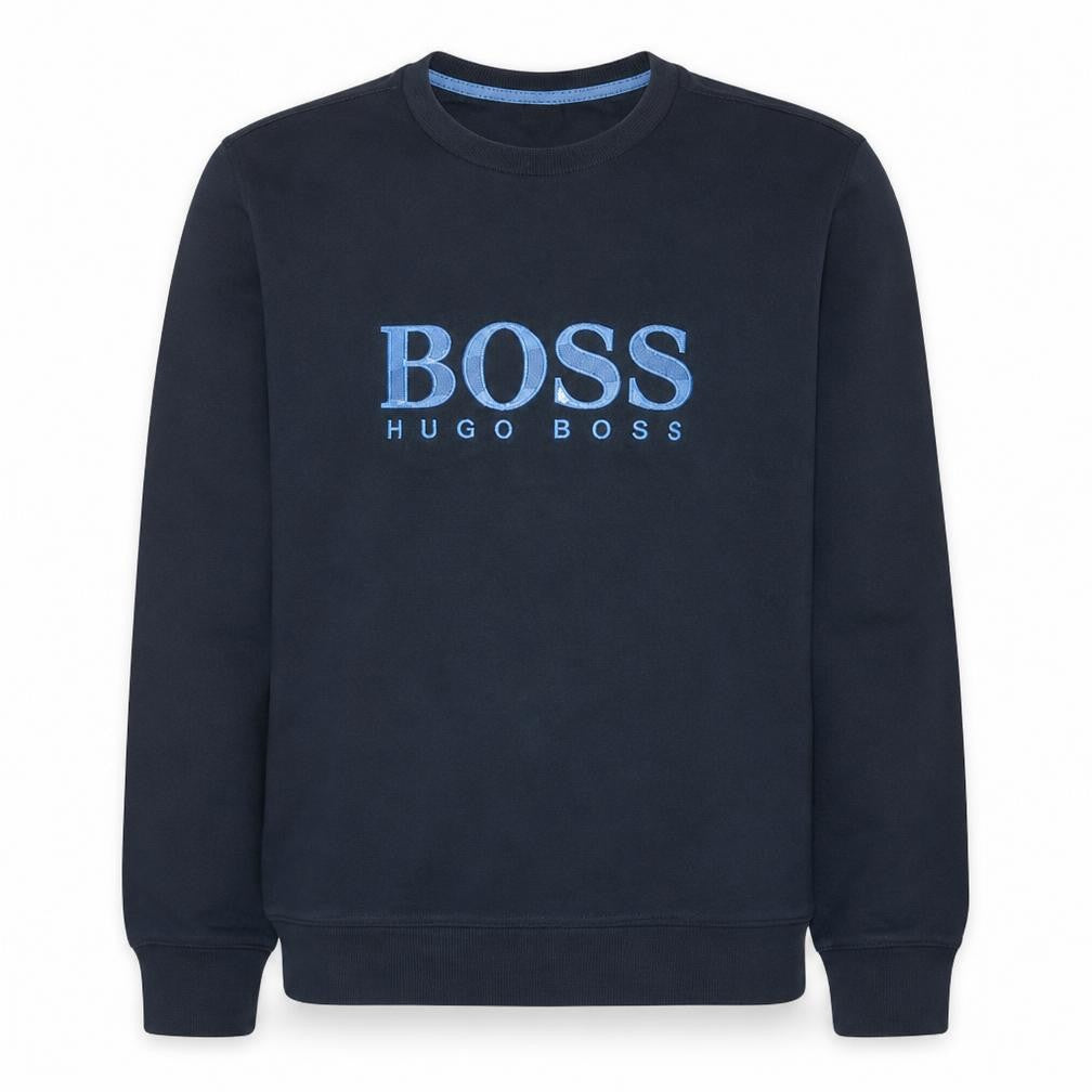 Hugo Boss Men's Blue Logo Crew Neck Sweatshirt Size L