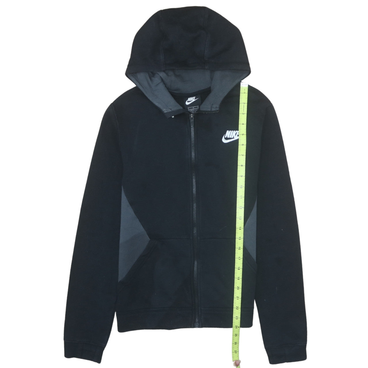 Nike Boys Black Full Zip Hoodie XL 13-15 Years Cotton Blend Sportswear