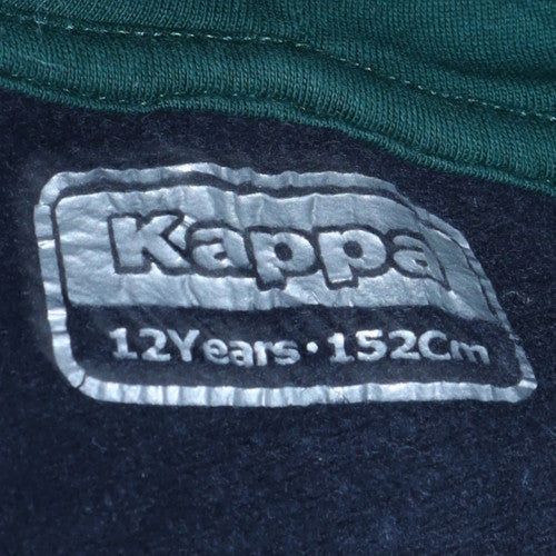Kappa Boys Green Colourblock Pullover Hoodie 12 Years Cotton Blend