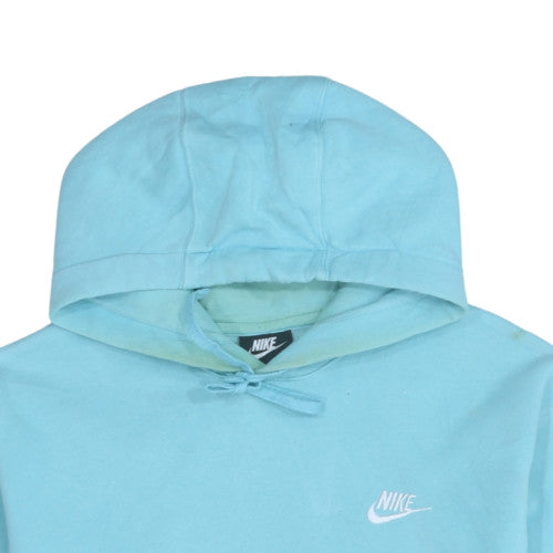 Nike Women Blue Pullover Hoodie M Cotton Blend Casual