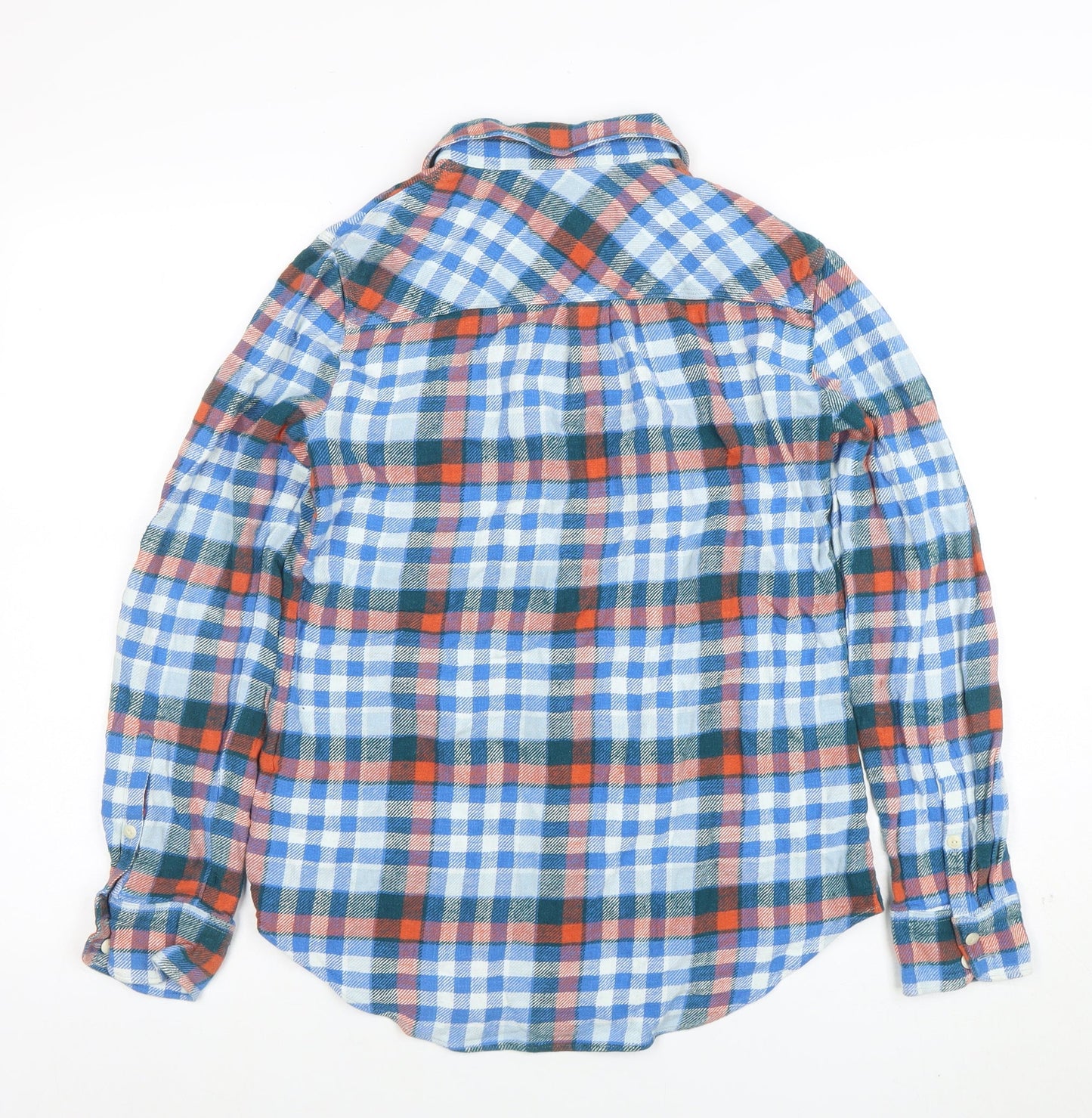 J.Crew Men's Multicoloured Check Flannel Button-Up Shirt Size 14 Regular Fit