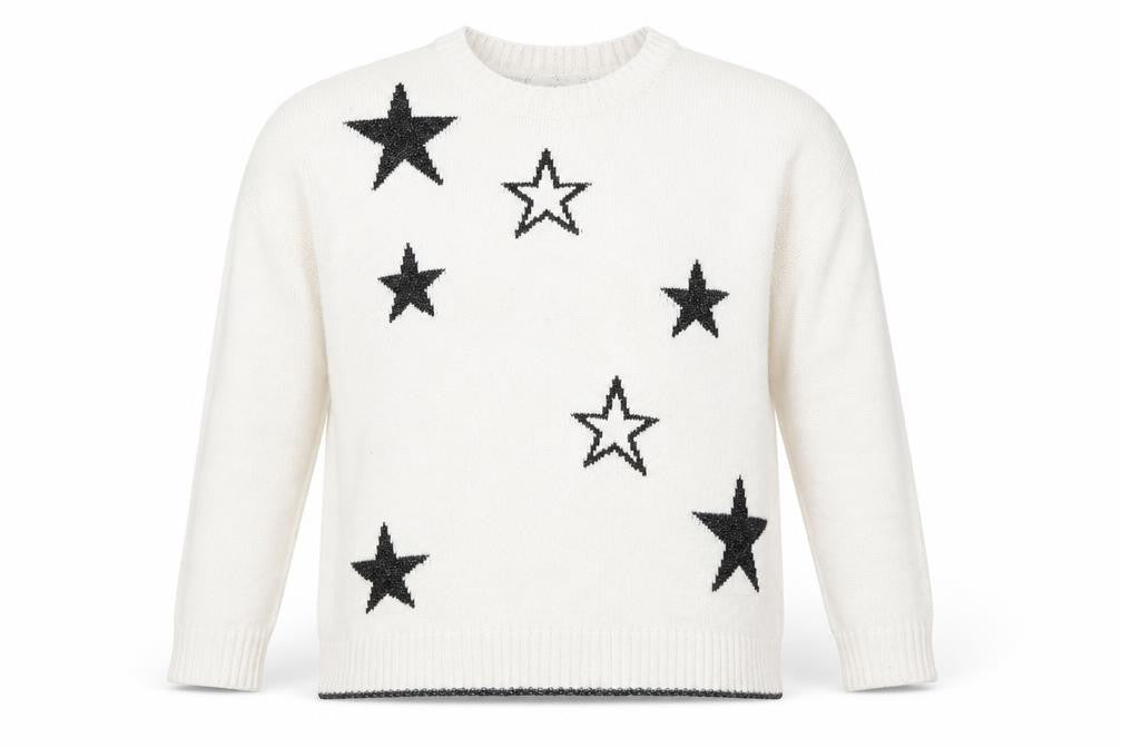 Marks and Spencer Women’s Ivory Wool Blend Star Jumper XL