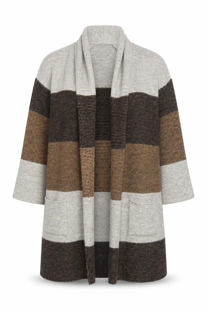 Marks and Spencer Women’s Brown Striped Hooded Cardigan Size S