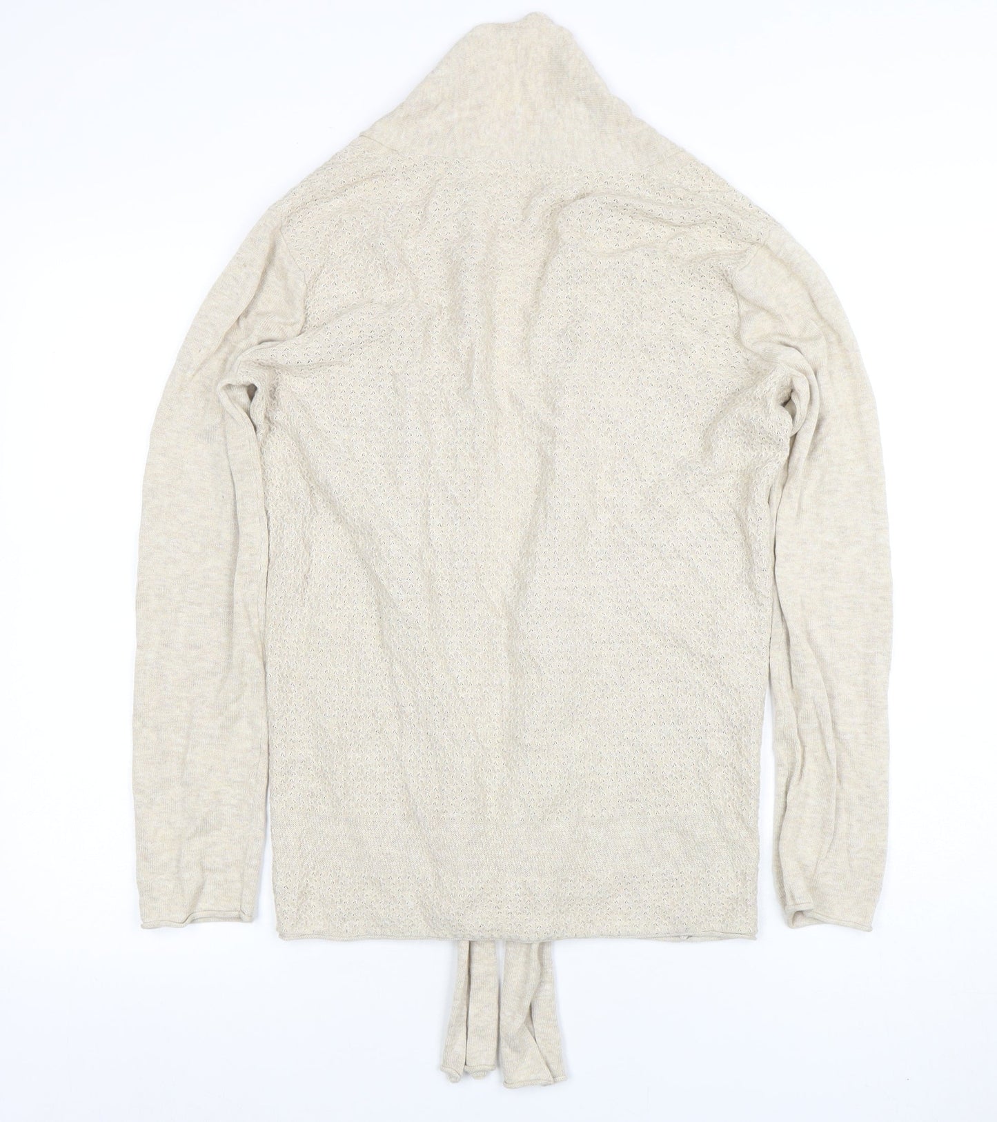 Max Studio Women's Beige XS Lightweight Open Knit Cardigan